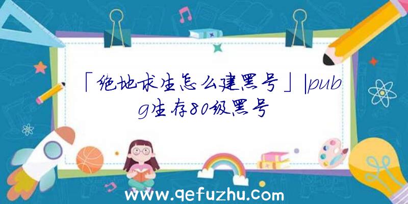 「绝地求生怎么建黑号」|pubg生存80级黑号